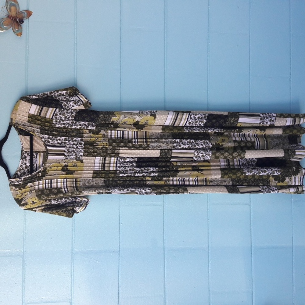 Vintage 90's J.B.S. Patchwork Dress Size 14